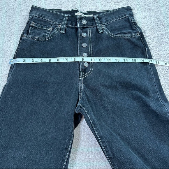 Levis Ribcage Ankle Straight Faded Black Jeans Contrast Stitch Size W26/L27 - Picture 5 of 11